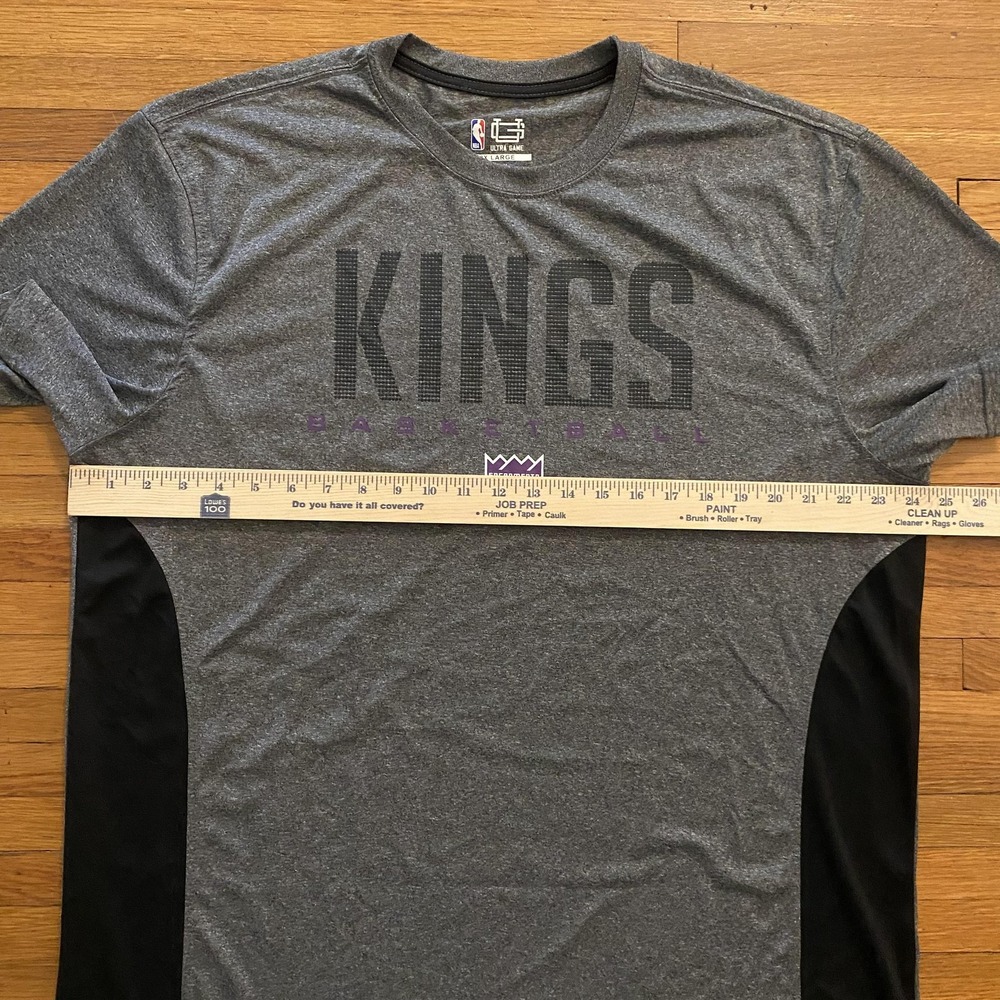 Sacramento Kings Shirt Mens 2XL Gray NBA Basketball Performance Training Tee - Picture 5 of 7